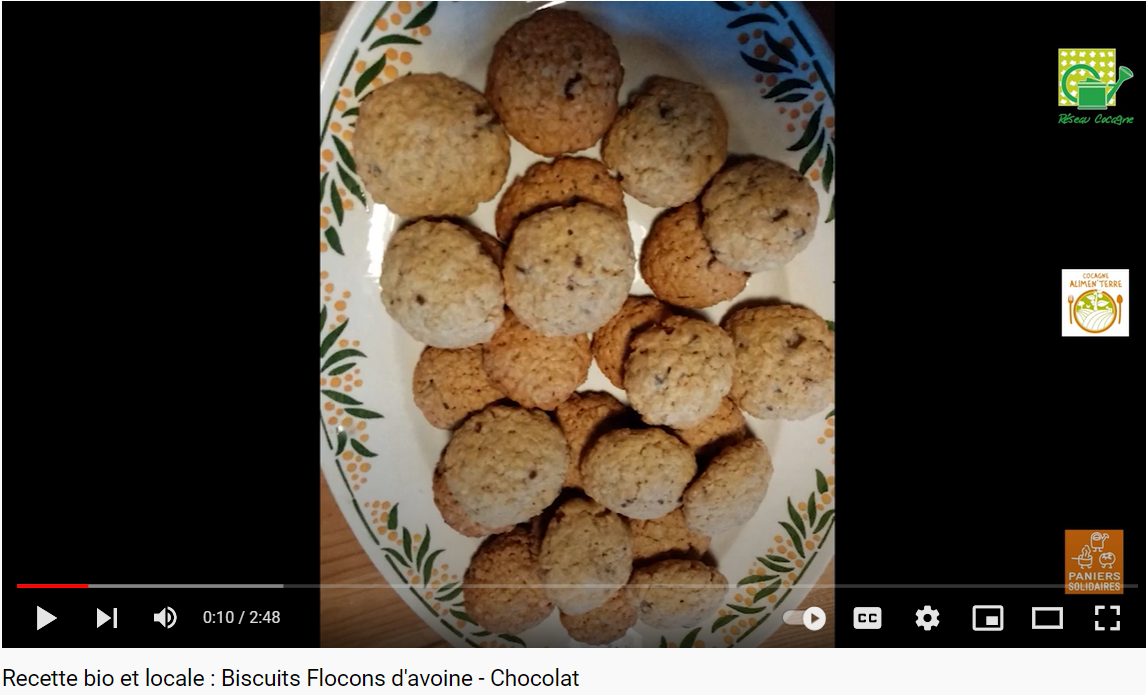 Recette biscuits flocon d'avoine - chocolat - Réseau Cocagne